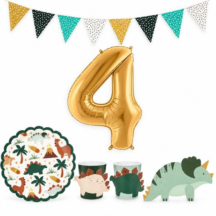 4-årskalas, Dinosauriekalas, kalaspaket, 6 gäster – paketets innehåll