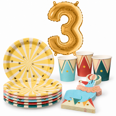 3-årskalas, Cirkus, kalaspaket, 6 gäster – paketets innehåll