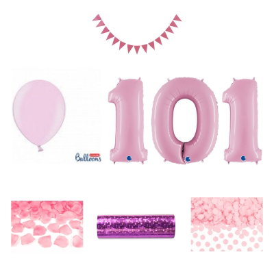 101-års festpaket, Rosa, Stor – sammansatt produktbild