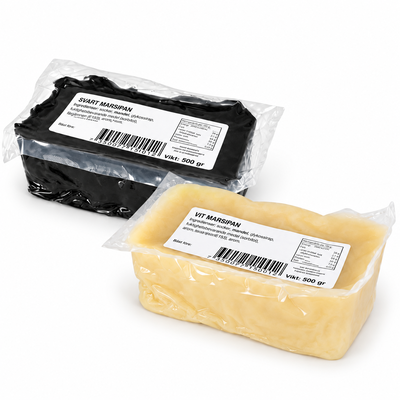 Svart och vit marsipan från Örebro Bagerivaror, 2 × 500 g