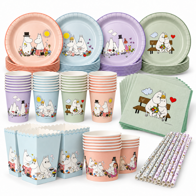 Mumin Extra – dukningspaket för 8 gäster – paketets produkter