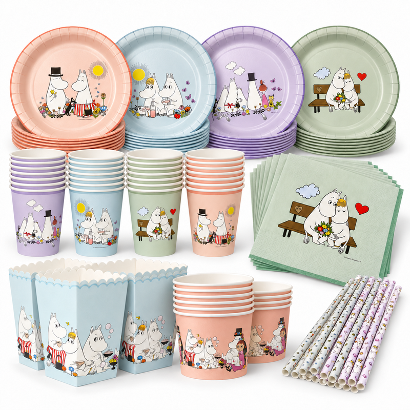 Mumin Extra – dukningspaket för 8 gäster – paketets produkter