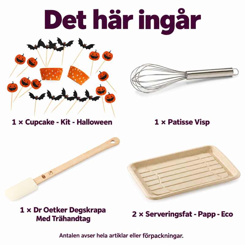 Det här ingår: Tjugo Halloween-cupcakes – baka, markera och presentera