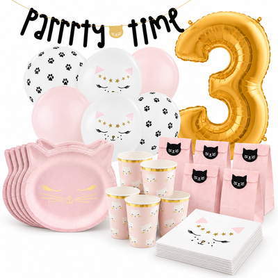 3-årskalas, Kattkalas, kalaspaket, 6 gäster – samlat paketinnehåll