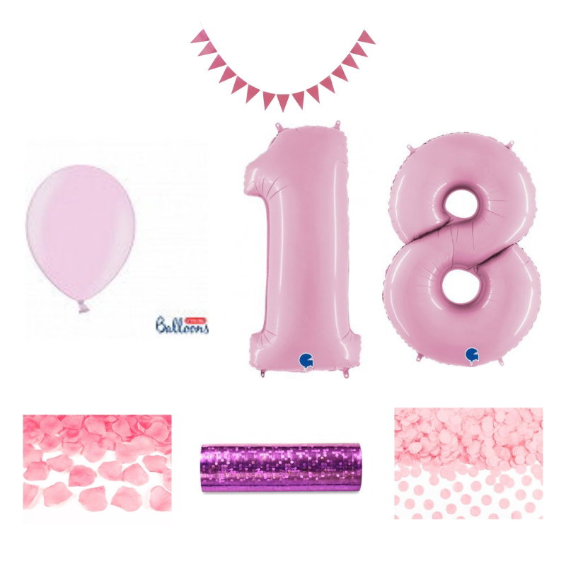 18-års festpaket, Rosa, Stor – sammansatt produktbild