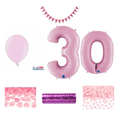 30-års festpaket, Rosa, Stor – sammansatt produktbild
