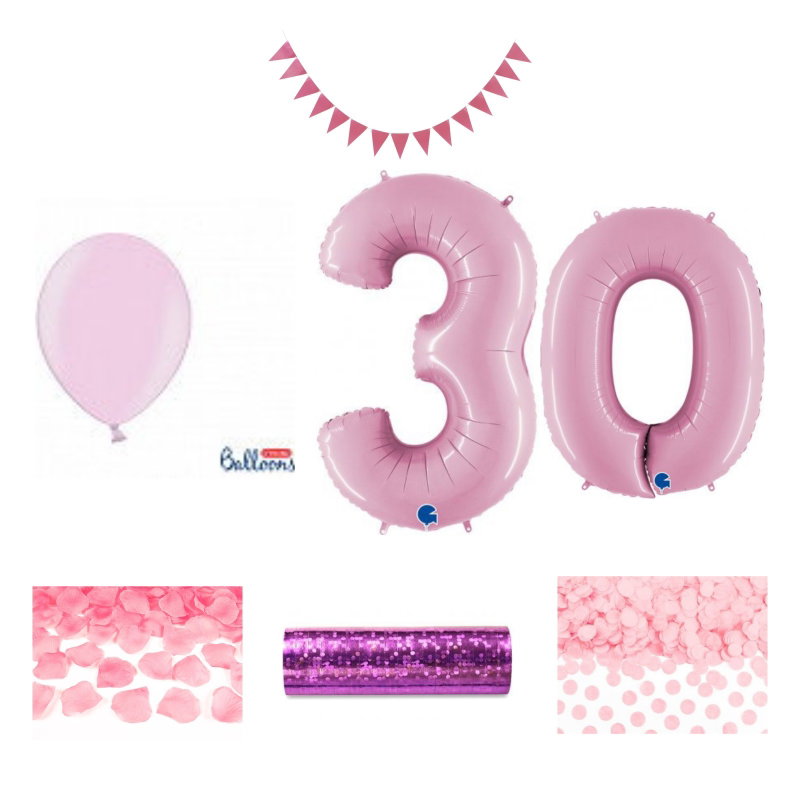 30-års festpaket, Rosa, Stor – sammansatt produktbild