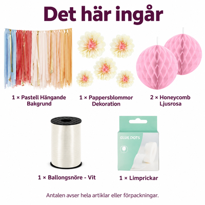 Det här ingår i Pastellporträtt på vårfesten – serpentintak och pappersblommor