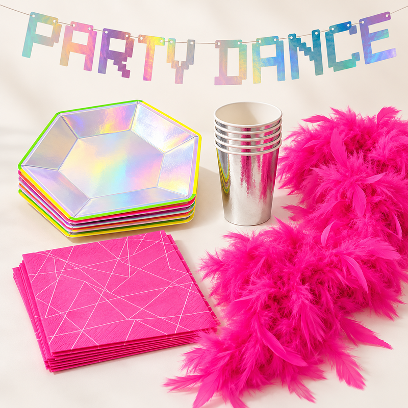 Neonpaus före dansen – plockbord för sex – produktöversikt