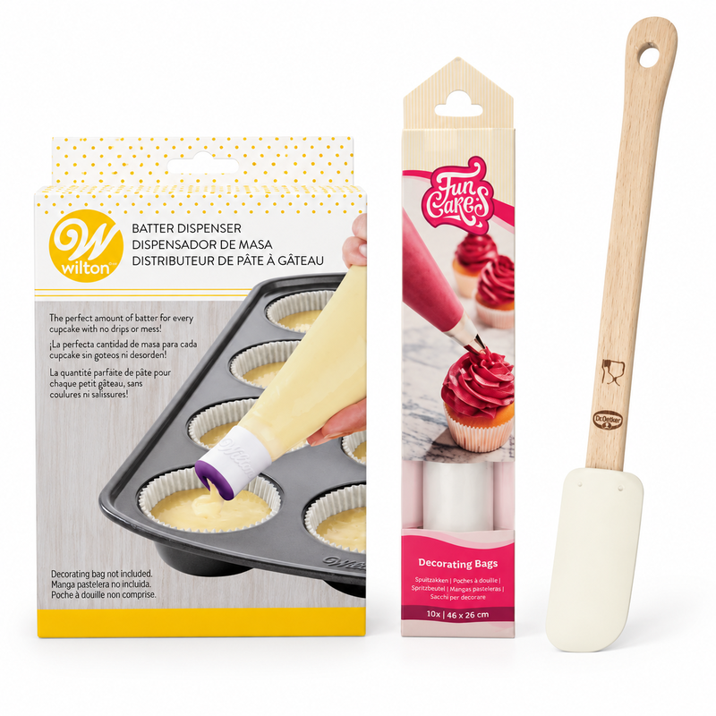 Produktöversikt: Fördela cupcakesmet med stoppfunktion