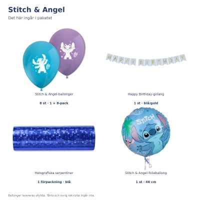 Stitch & Angel – dekorationspaket Bas – innehåll och antal