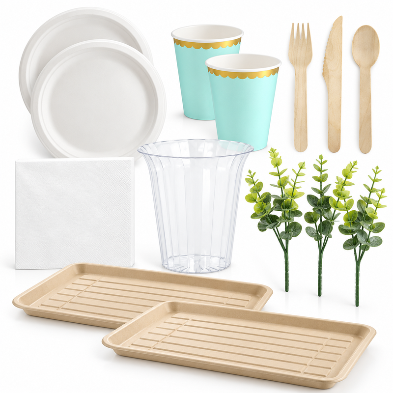 Natur och grönt – babyshowerns picknickbord för tolv