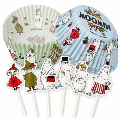 Mumin – bakpaket för 24 muffins – samlat paketinnehåll