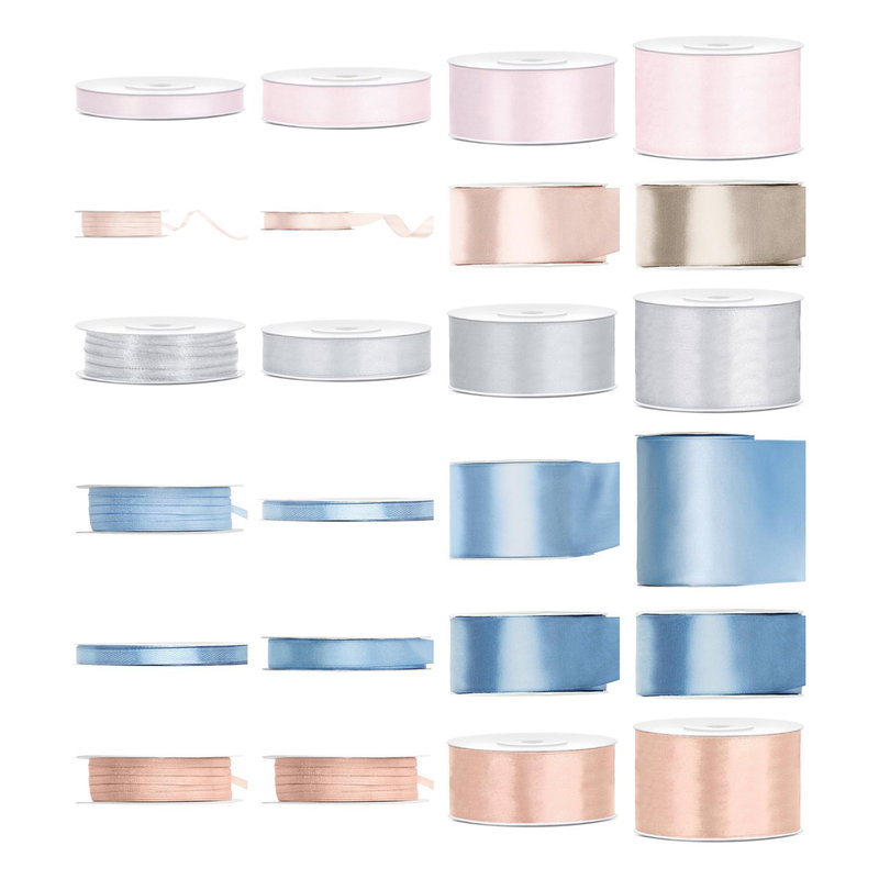 Satinbandspaket – Puderrosa dop – Maxi – 24 rullar – hela paketet