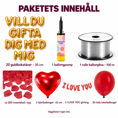 Frieripaket Stort – Vill du gifta dig med mig i guld – innehåll och antal