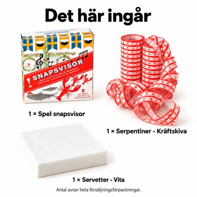 Allsång vid långbordet – åtta sångplatser – innehåll och antal försäljningsförpackningar