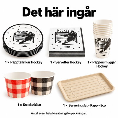 Hockeykväll för åtta – matchmat och gemensamma snacks – innehåll och antal försäljningsförpackningar