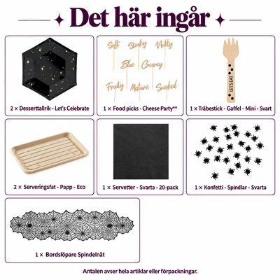 Det här ingår: Gotisk ostbuffé för tolv – märk ostarna och ta små bitar