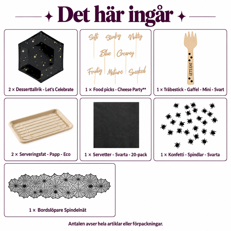 Det här ingår: Gotisk ostbuffé för tolv – märk ostarna och ta små bitar
