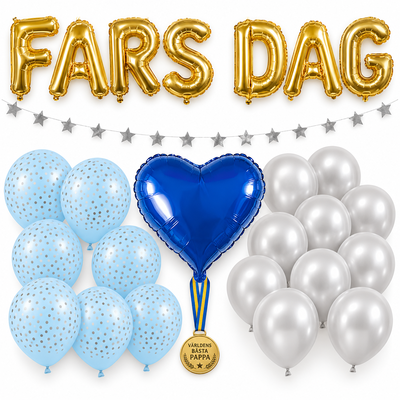 FARS DAG – dekorationspaket till fars dag – blått & silver