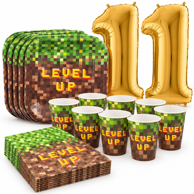 11-årskalas, Minecraft-kalas, kalaspaket, 8 gäster – samlat paketinnehåll