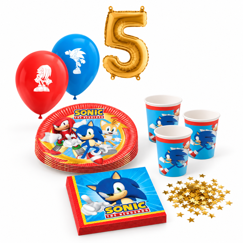 5-årskalas, Sonic, kalaspaket, 8 gäster – paketets produkter