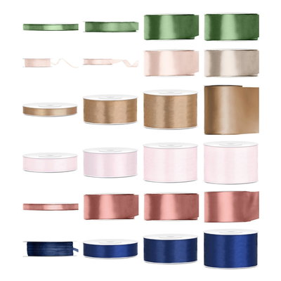 Satinbandspaket – Vigselrosetter – Maxi – 24 rullar – hela paketet