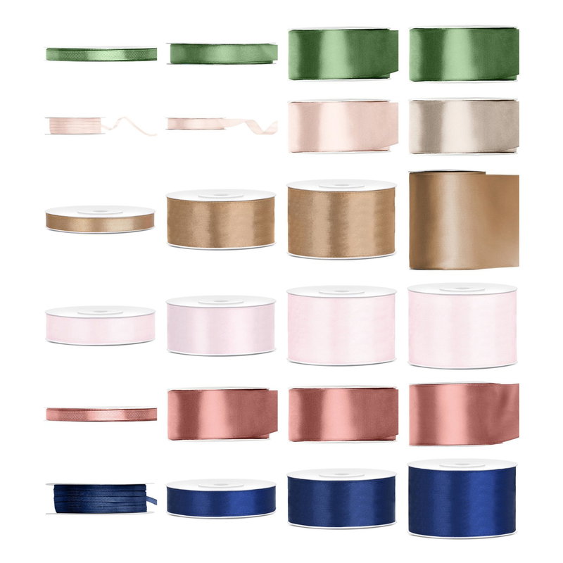 Satinbandspaket – Vigselrosetter – Maxi – 24 rullar – hela paketet