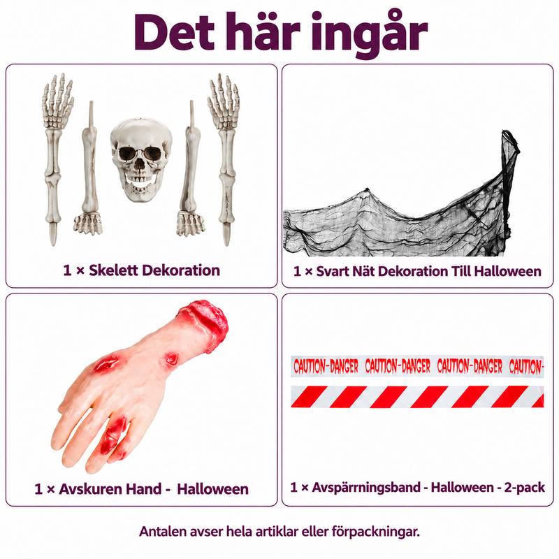 Det här ingår: Utgrävningen – skelettdelar i svart nät