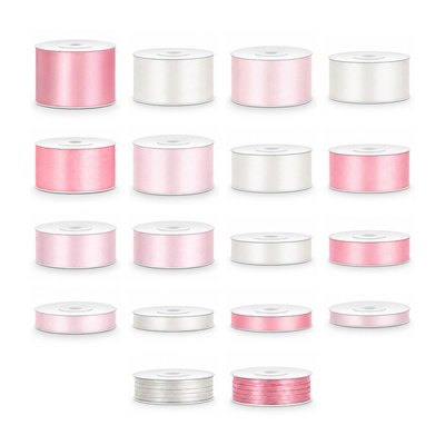 Satinbandspaket – Kakpåsar rosa – Stor – 18 rullar – hela paketet