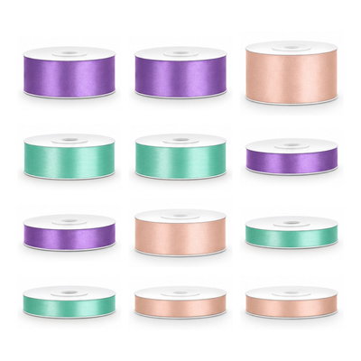 Satinbandspaket – Macaronaskar – 12 rullar – hela paketet