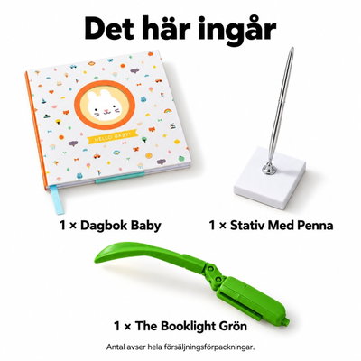 Skriv ner första årets små minnen – dagbok med kvällsljus – innehåll och antal försäljningsförpackningar