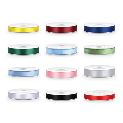 Satinbandspaket – Färgsortiment 6 mm – 12 rullar – hela paketet