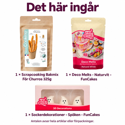 Det här ingår: Vita spökchurros att doppa och dela