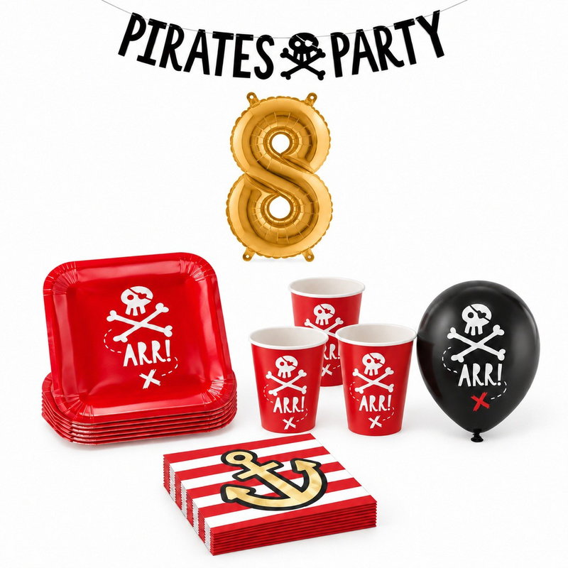 8-årskalas, Piratkalas, kalaspaket, 6 gäster – paketets produkter