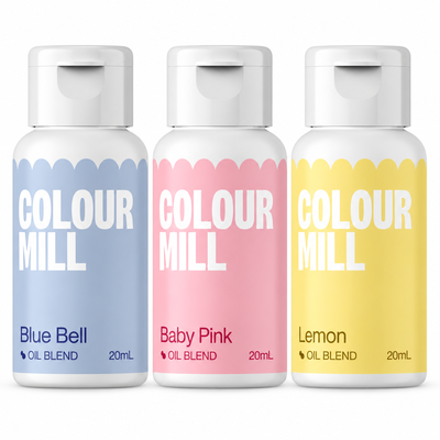 Pastelltrio, 3 flaskor Colour Mill Oil Blend à 20 ml