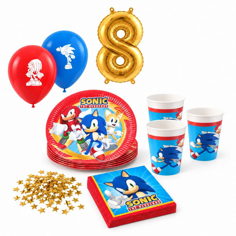 8-årskalas, Sonic, kalaspaket, 8 gäster – paketets produkter