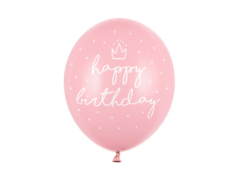 Ballonger - Happy Birthday - Ljusrosa