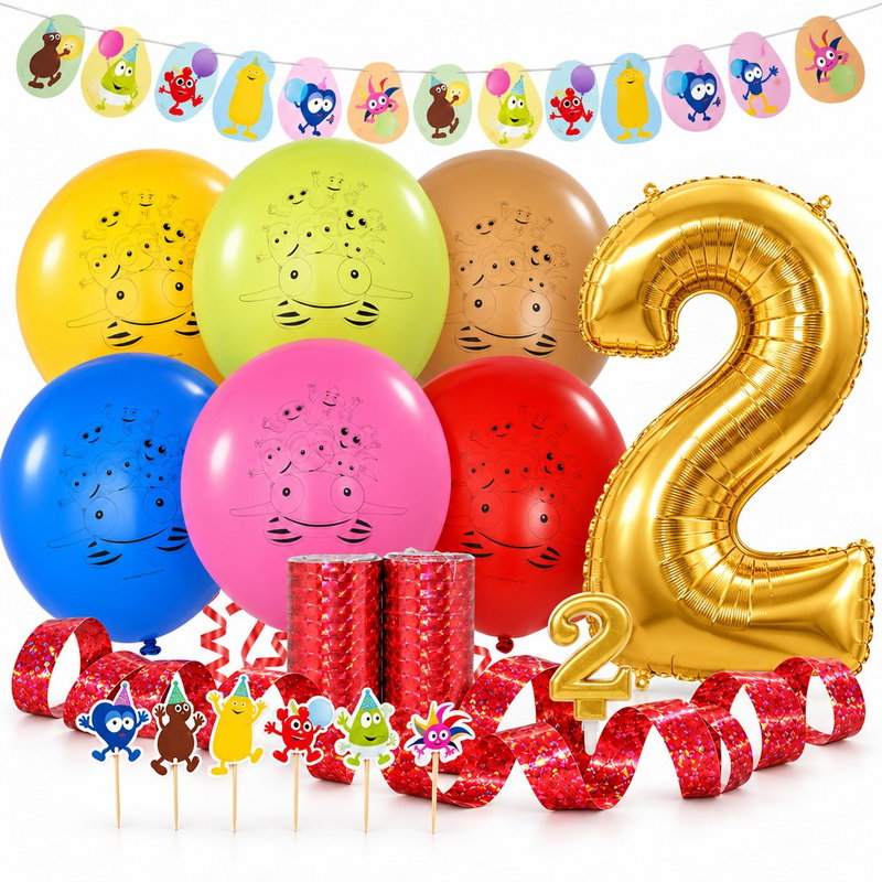 Babblarna – 2-årskalas – dekorationspaket – paketets produkter