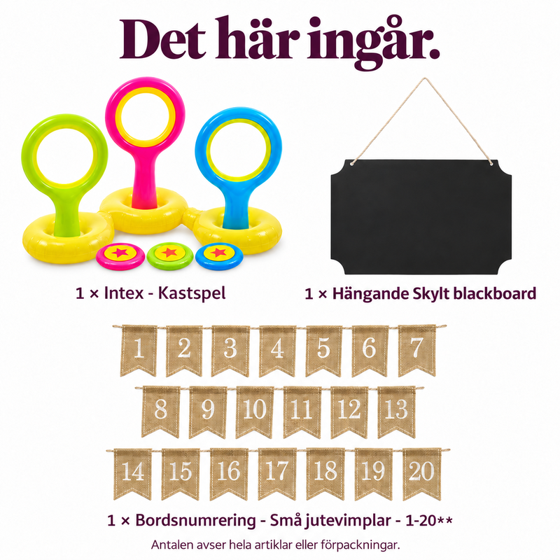 Kastbanan på gräset – tre ringar och synlig poängställning