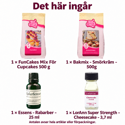 Det här ingår i Rabarber-cheesecake i glas med mjuka kaksmulor