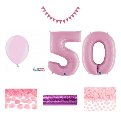 50-års festpaket, Rosa, Stor – sammansatt produktbild