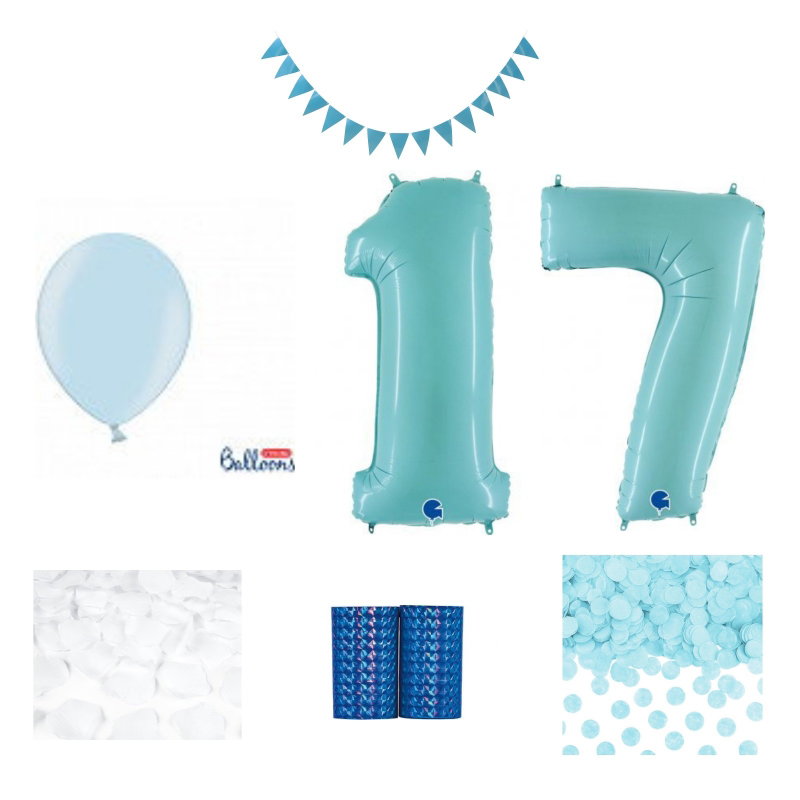 17-års festpaket, Blått, Stor – sammansatt produktbild