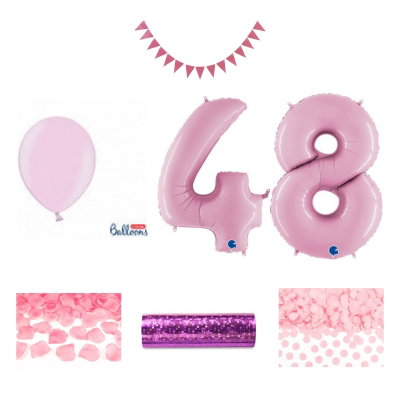 48-års festpaket, Rosa, Stor – sammansatt produktbild