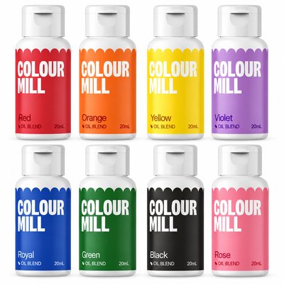Färgklassiker, 8 flaskor Colour Mill Oil Blend à 20 ml