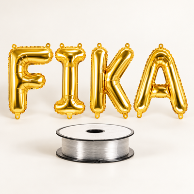 FIKA i guld – bokstäver och upphängning till fikabordet – paketbild