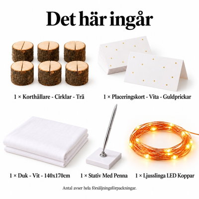 Teaterläsning för sex – rollbord i varmt kvällsljus – innehåll och antal försäljningsförpackningar