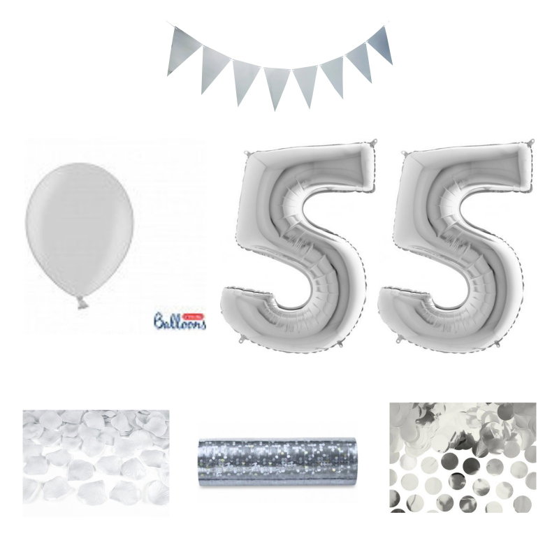 55-års festpaket, Silver, Stor – sammansatt produktbild