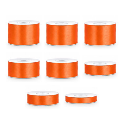 Satinbandspaket – Orange – 8 rullar – hela paketet