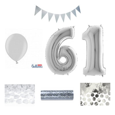 61-års festpaket, Silver, Stor – sammansatt produktbild